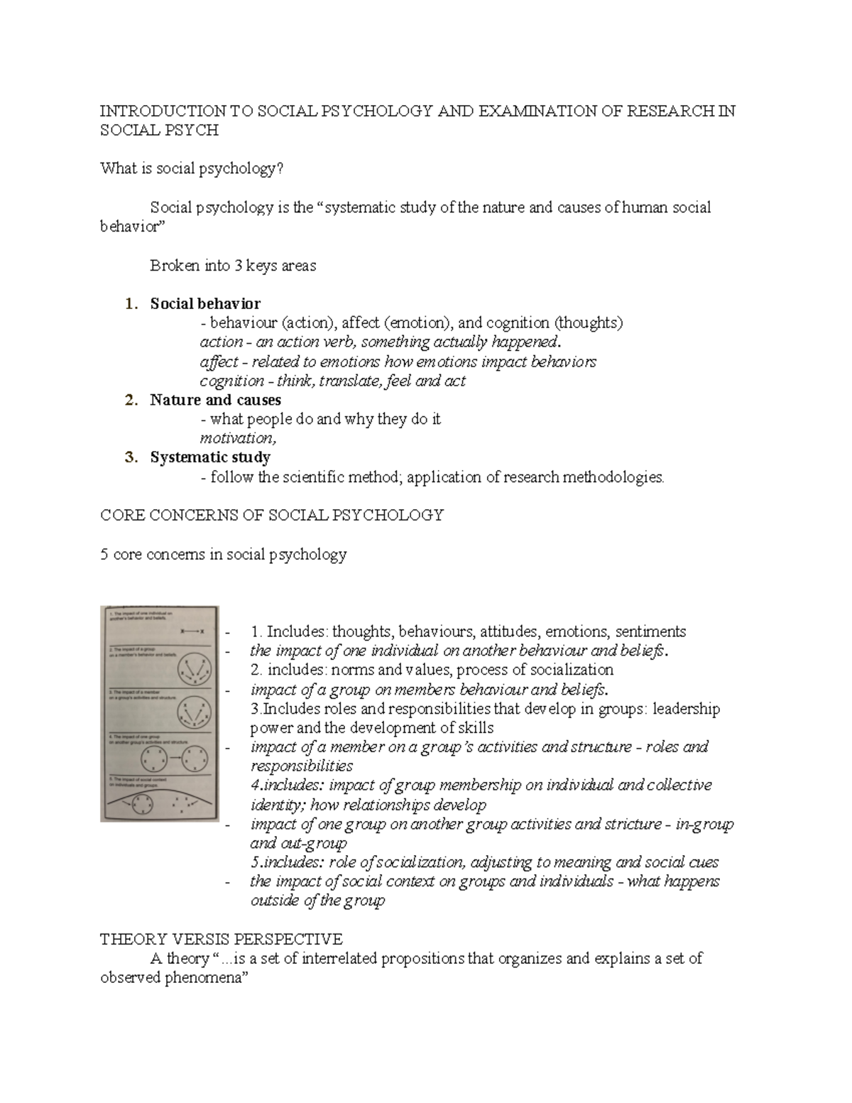 Midterm1 notes - all lectures - INTRODUCTION TO SOCIAL PSYCHOLOGY AND ...