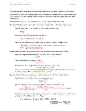 KEY Dimensional Analysis Worksheet - Dimensional Analysis Worksheet ...