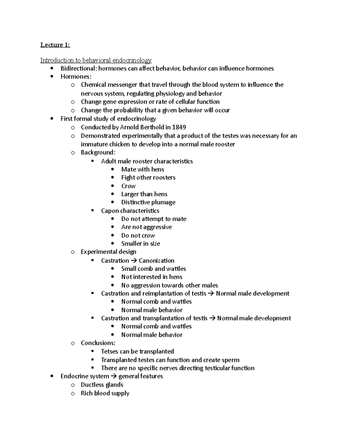 Psych 337 Exam Study Guide - Lecture 1: Introduction to behavioral ...