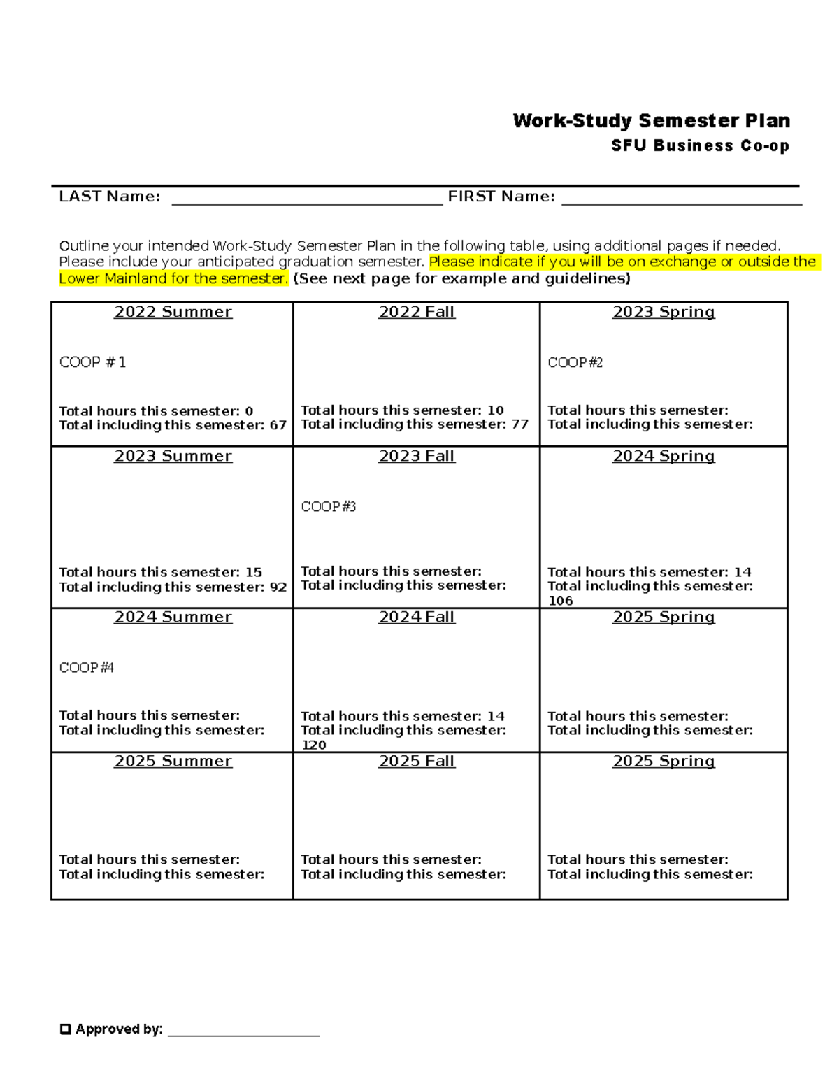 Work Study Plan - 19-2 - Diet analysis - Work-Study Semester Plan SFU ...