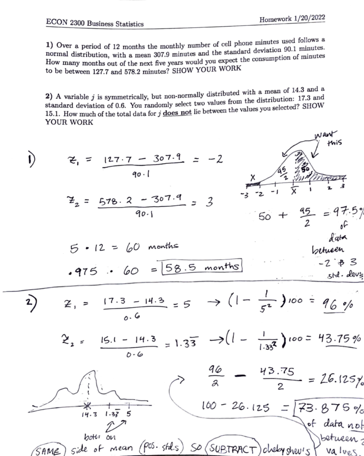Over a period of 12 months the monthly number of cell phone minutes