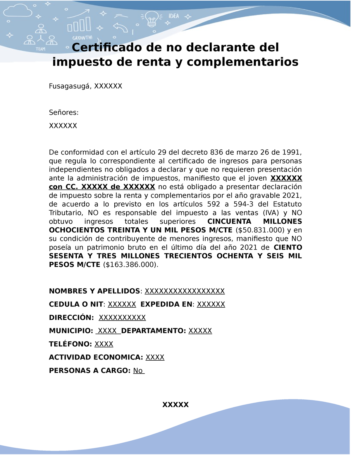 Certificado De No Declarante Del Impuesto De Renta Y vrogue.co