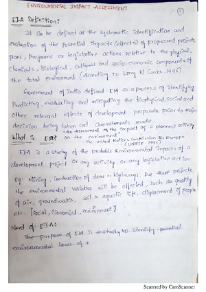 EIA Notes Unit 1 - JNTUH - EIA Inputs to the Project Cycle ...