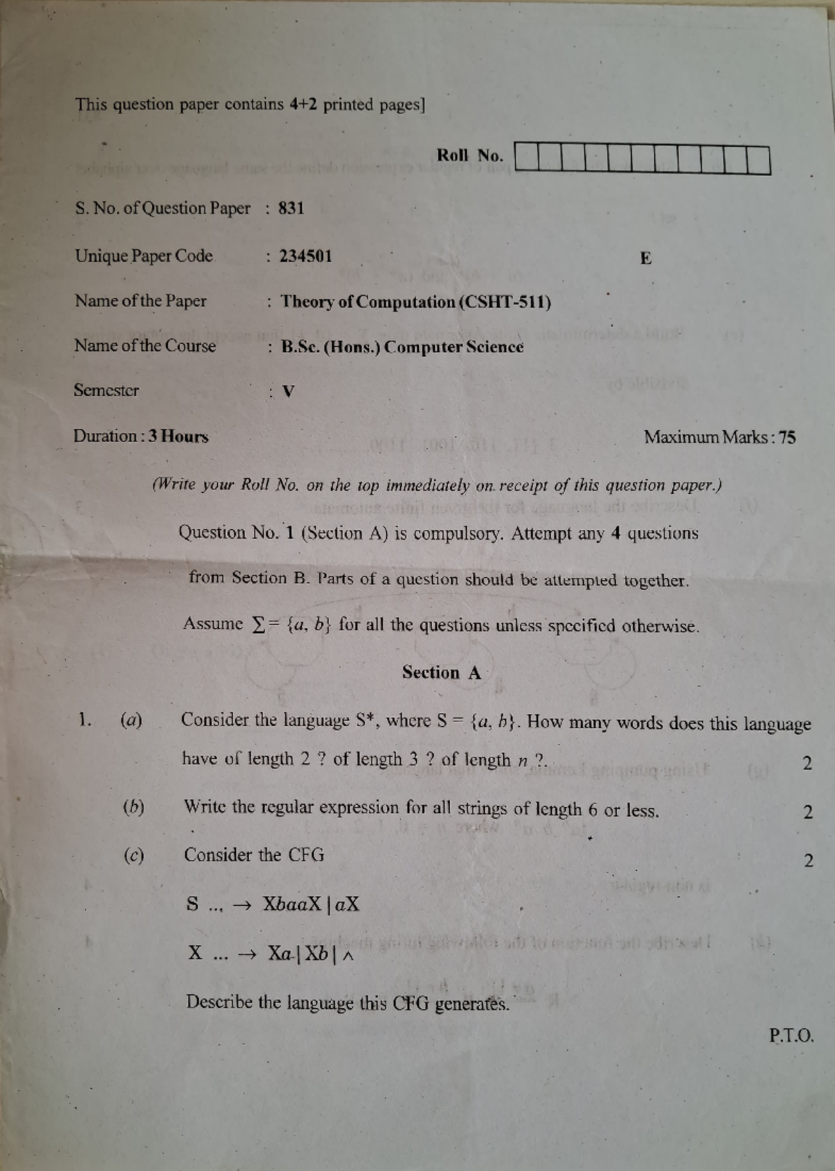 QP No. 831 - A previous year question paper given by my professor to ...