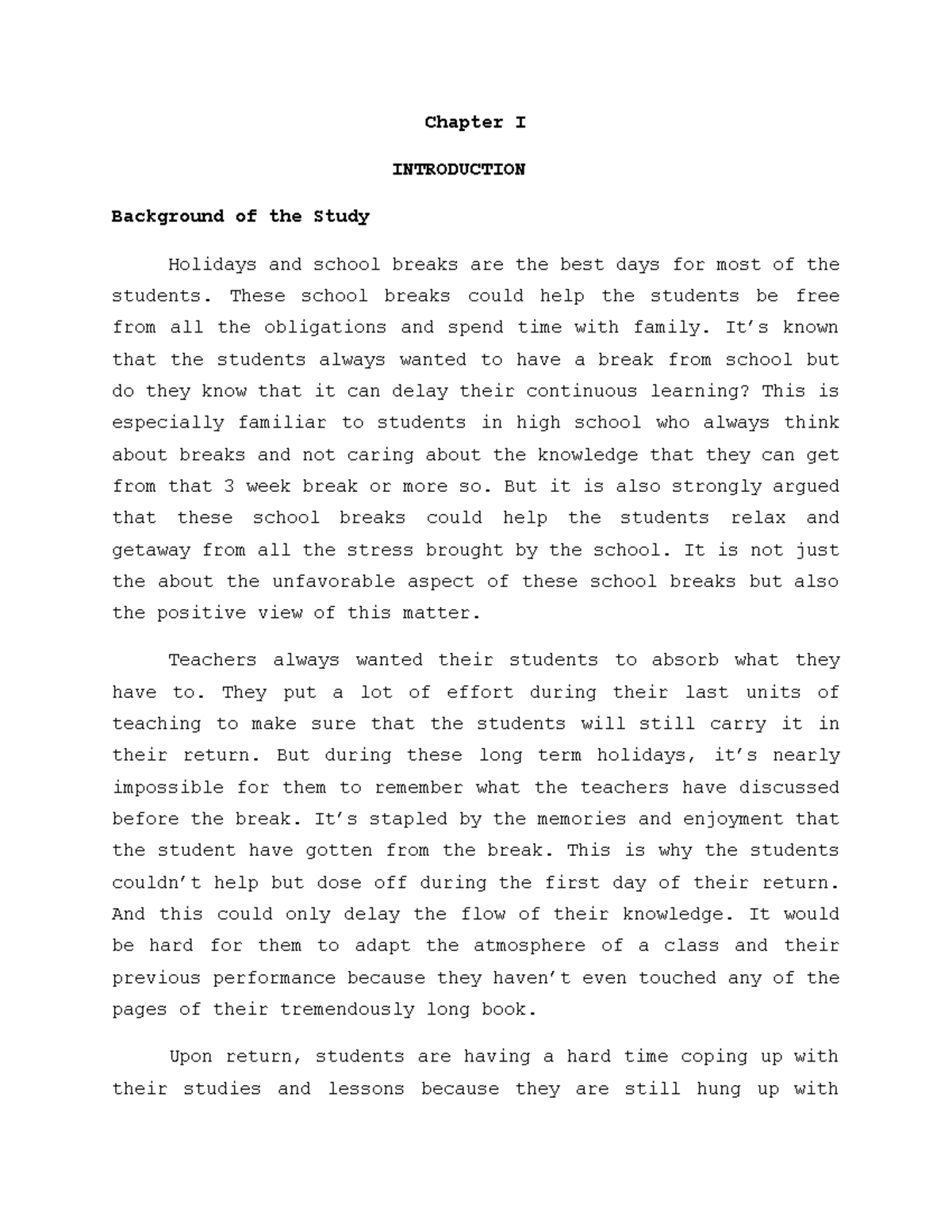 Background of the Study - bs civil engineering - UV - Studocu