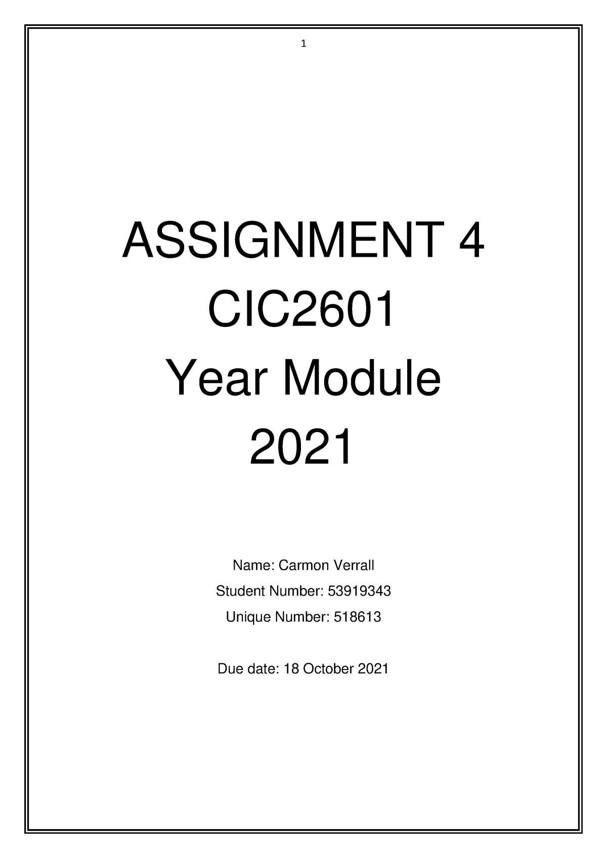 cic assignment guidelines