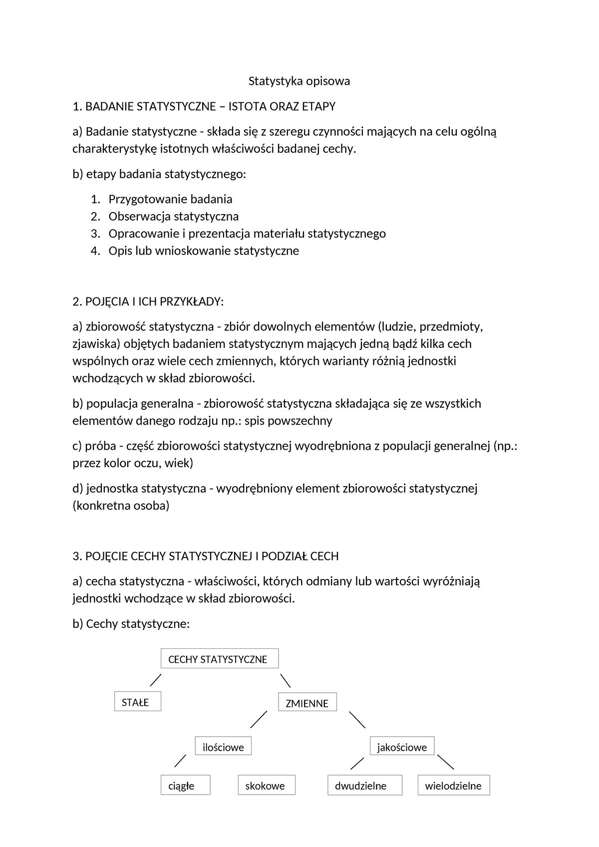 Statystyka Opisowa - BADANIE STATYSTYCZNE – ISTOTA ORAZ ETAPY A ...