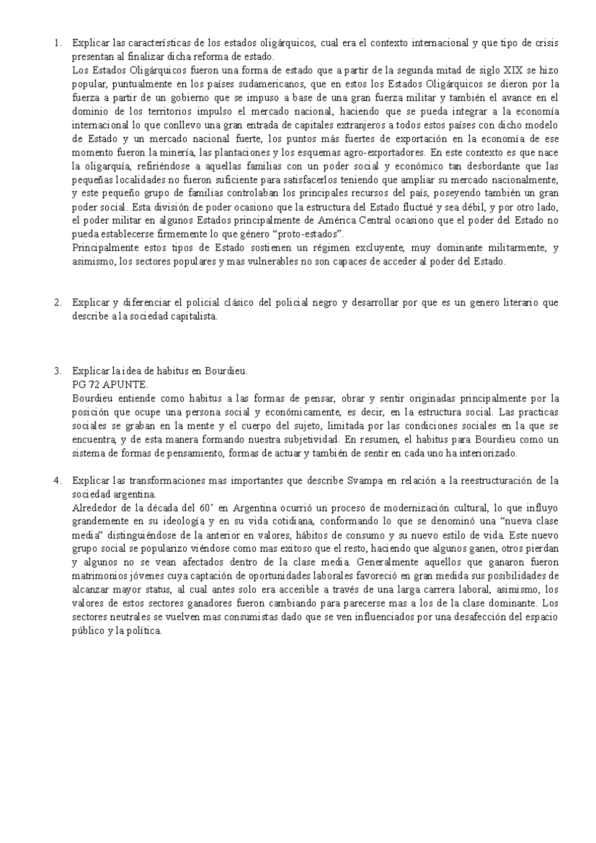 Segundo Parcial Respuestas Explicar Las Caracter Sticas De Los