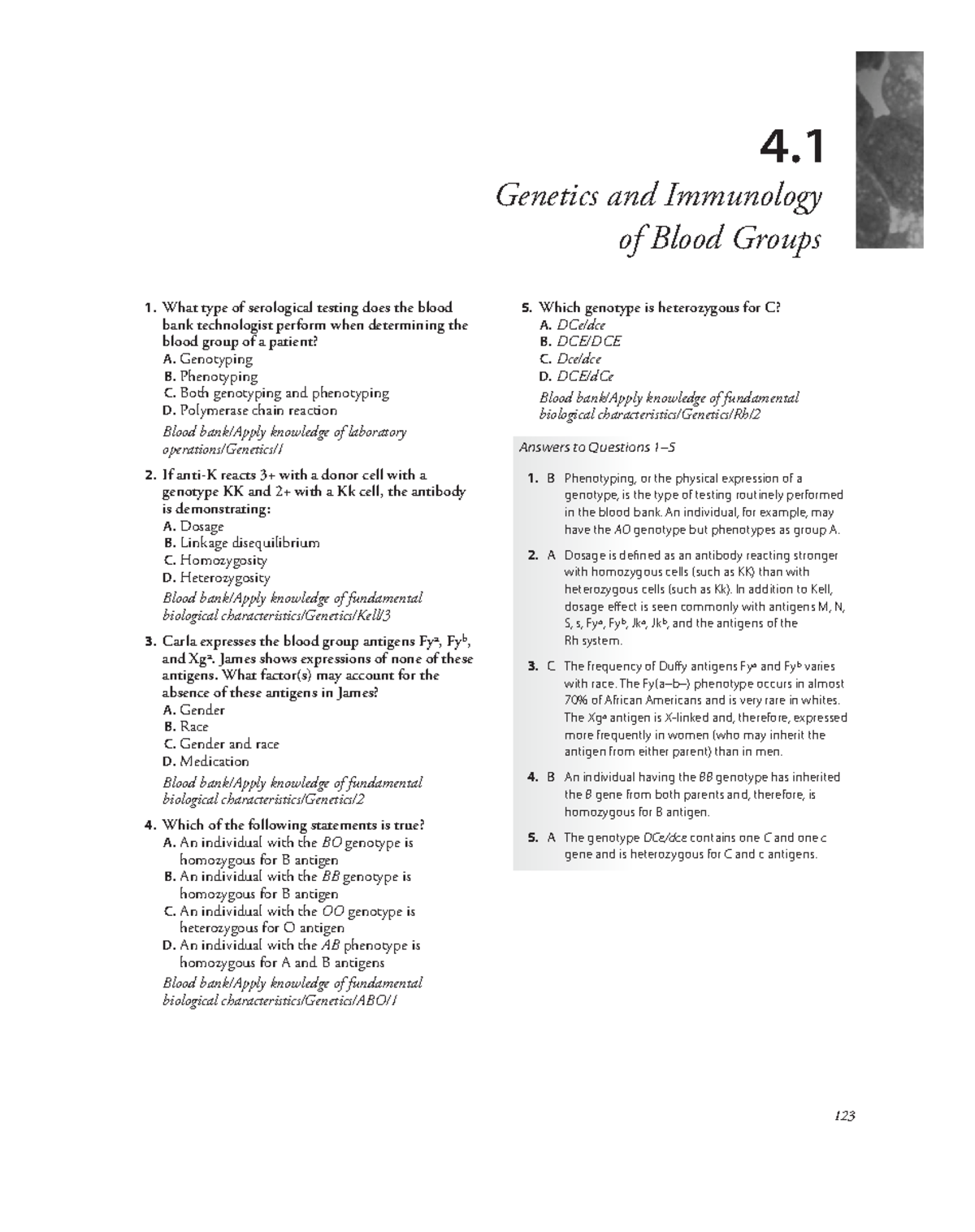 Blood BANK HARR - Practice Set - Answers to Questions 1– 1. B ...