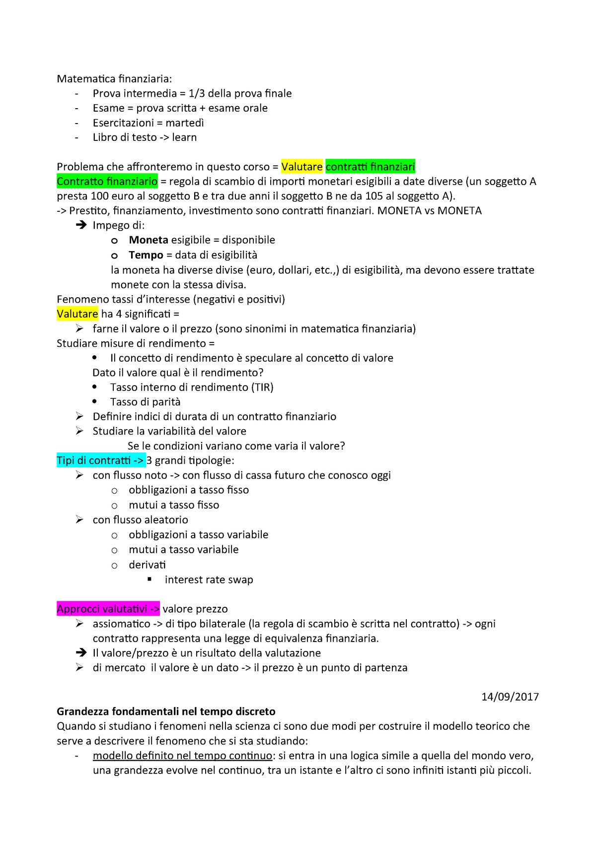 Teorema di cantelli matematica finanziaria