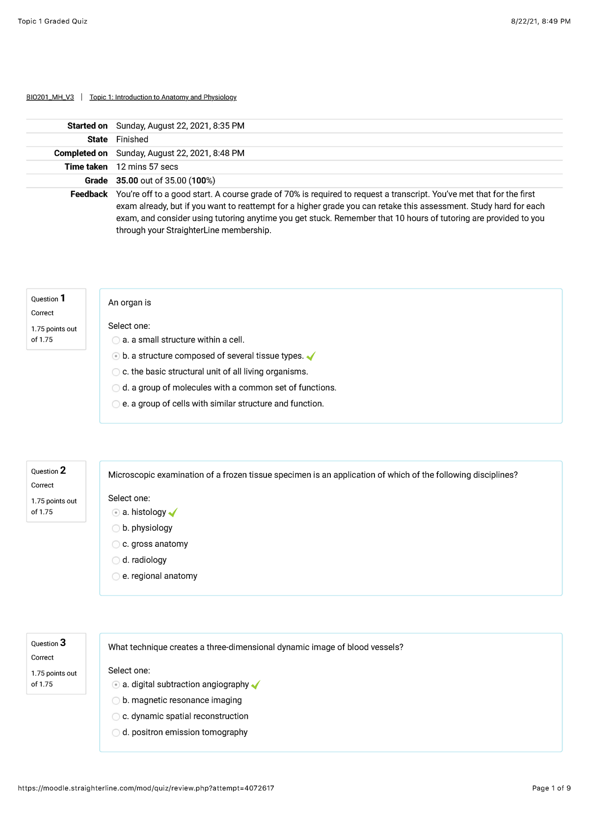 A&P Topic 1 Graded Quiz - A&P quiz to practice your skills and test AP ...