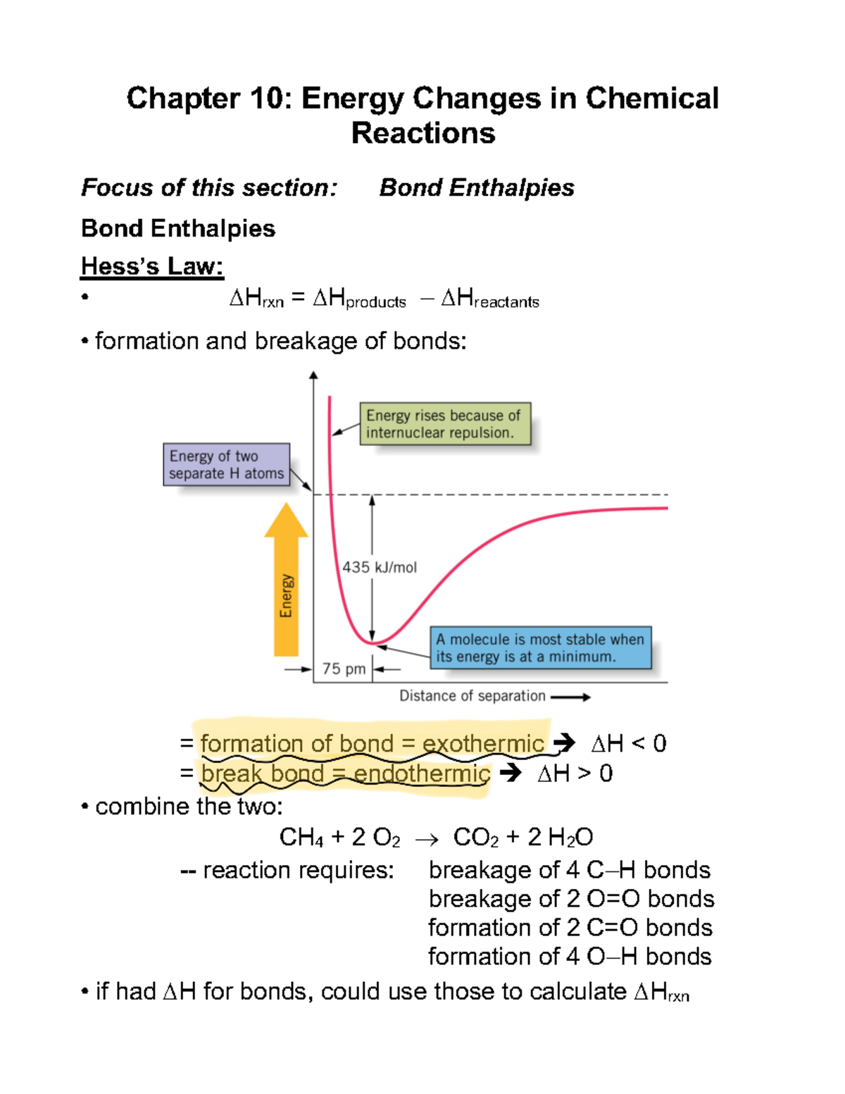 Chapter 10 Pt7 Bond Enthalpies - Chapter 10: Energy Changes In Chemical ...