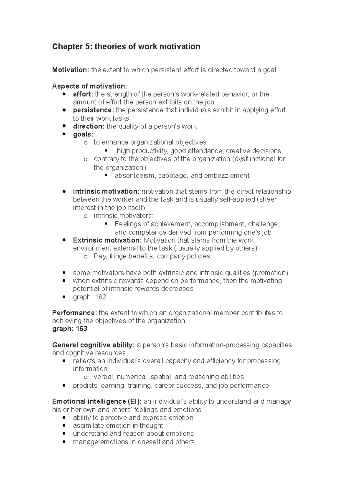 Chapter 5 - Textbook Notes - Organisational Behaviour/Organizational ...