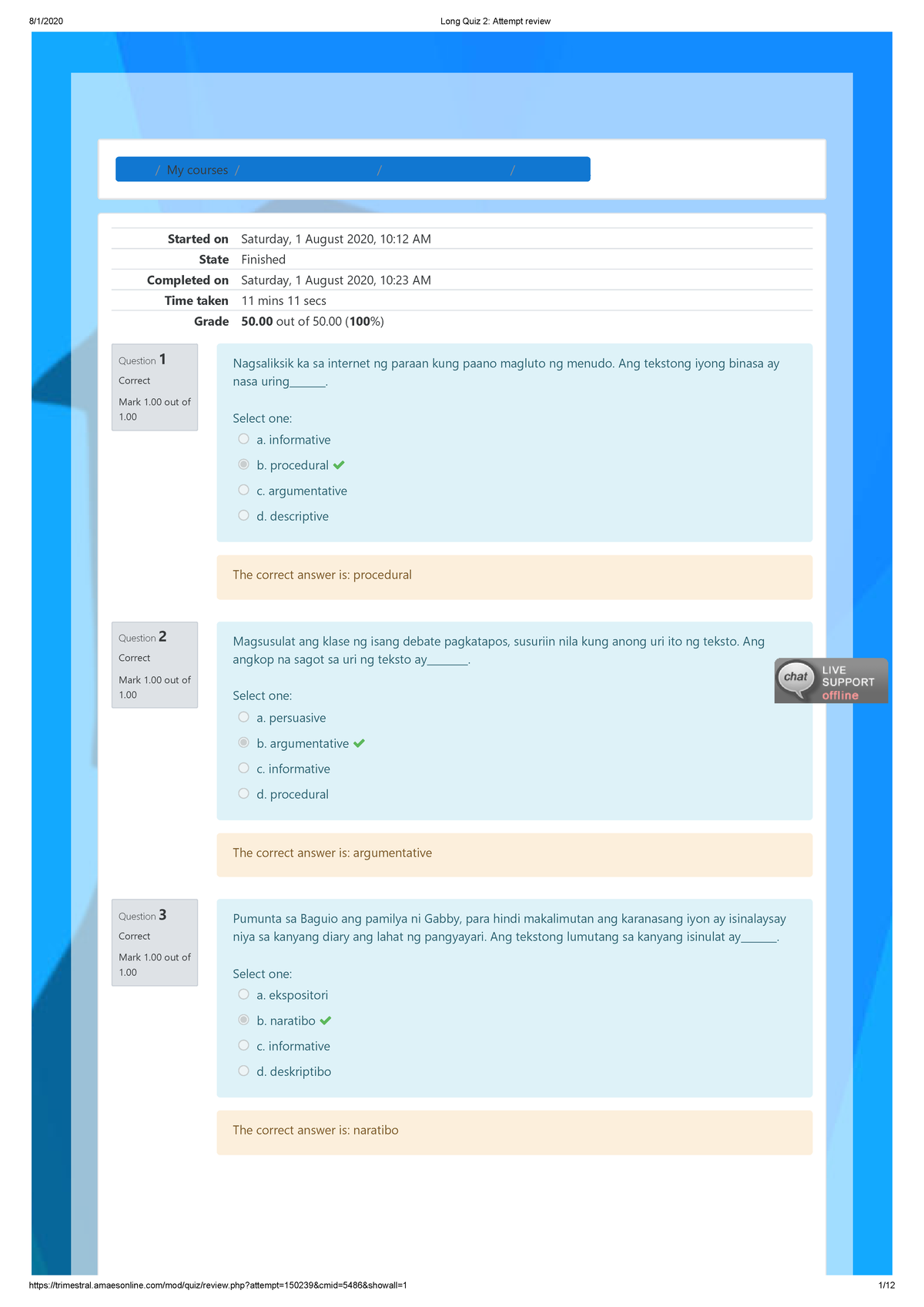 Long Quiz 2 Kritikal Na Pagbasa Pagsulat Pdf Free - Home / My Courses ...