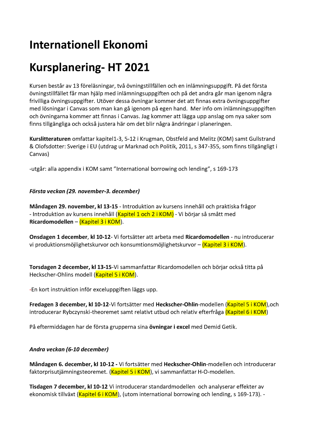 Kursplan HT 2021 - Internationell Ekonomi Kursplanering- HT 2021 Kursen ...