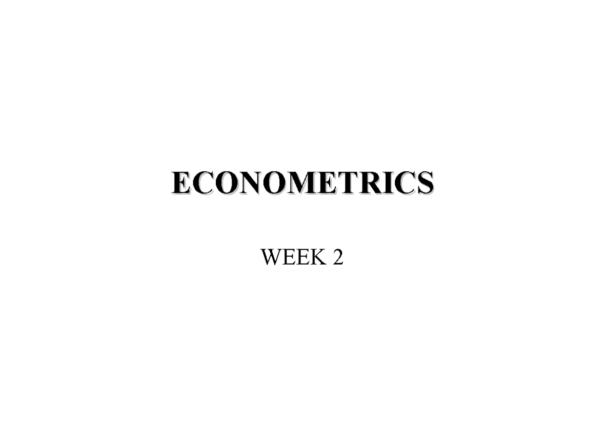 Lecture Note Of Econometrics Studocu Lecture Note Of Econometrics Studocu