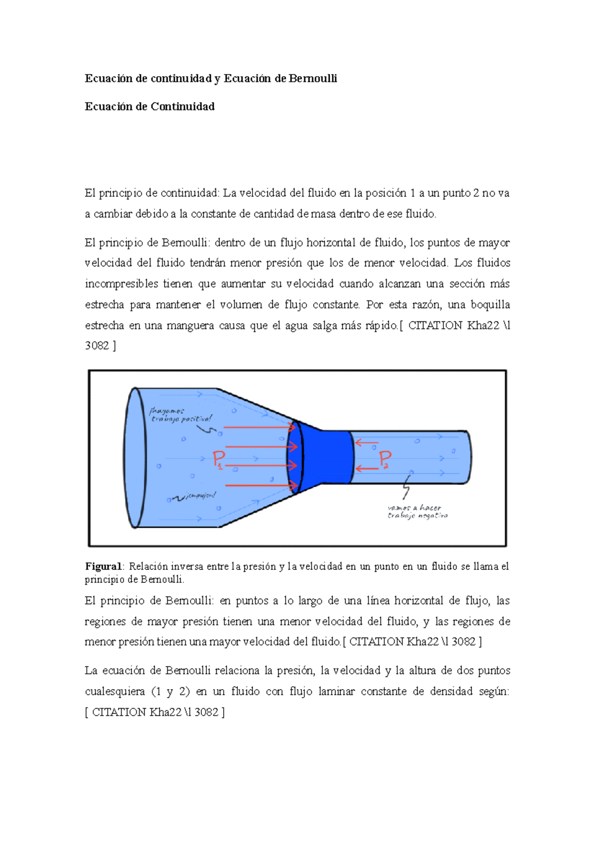 Ecuacion De Continuidad El Principio De Bernoulli Dentro De Un Flujo