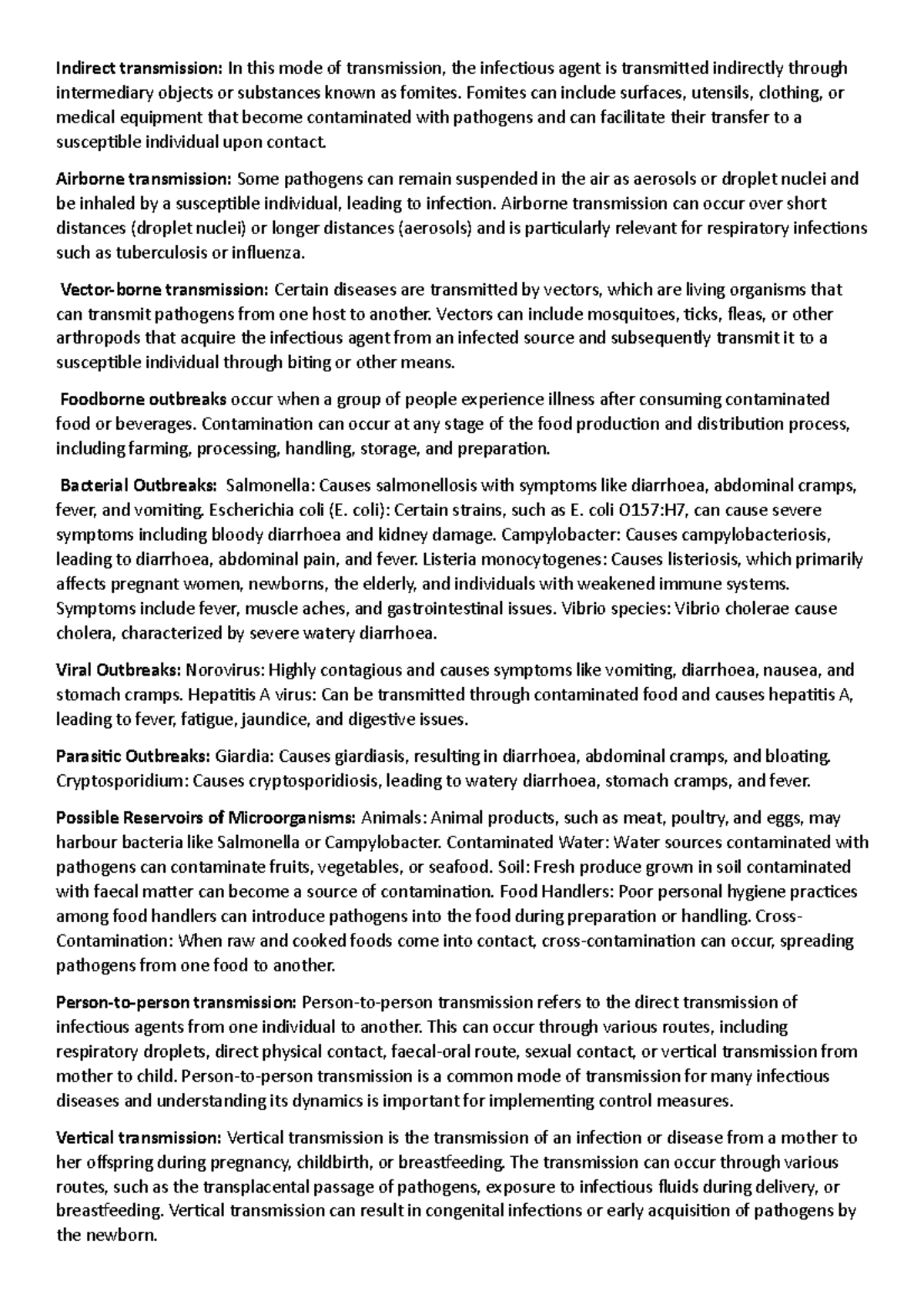 Transmission and immunity concepts - Indirect transmission: In this ...