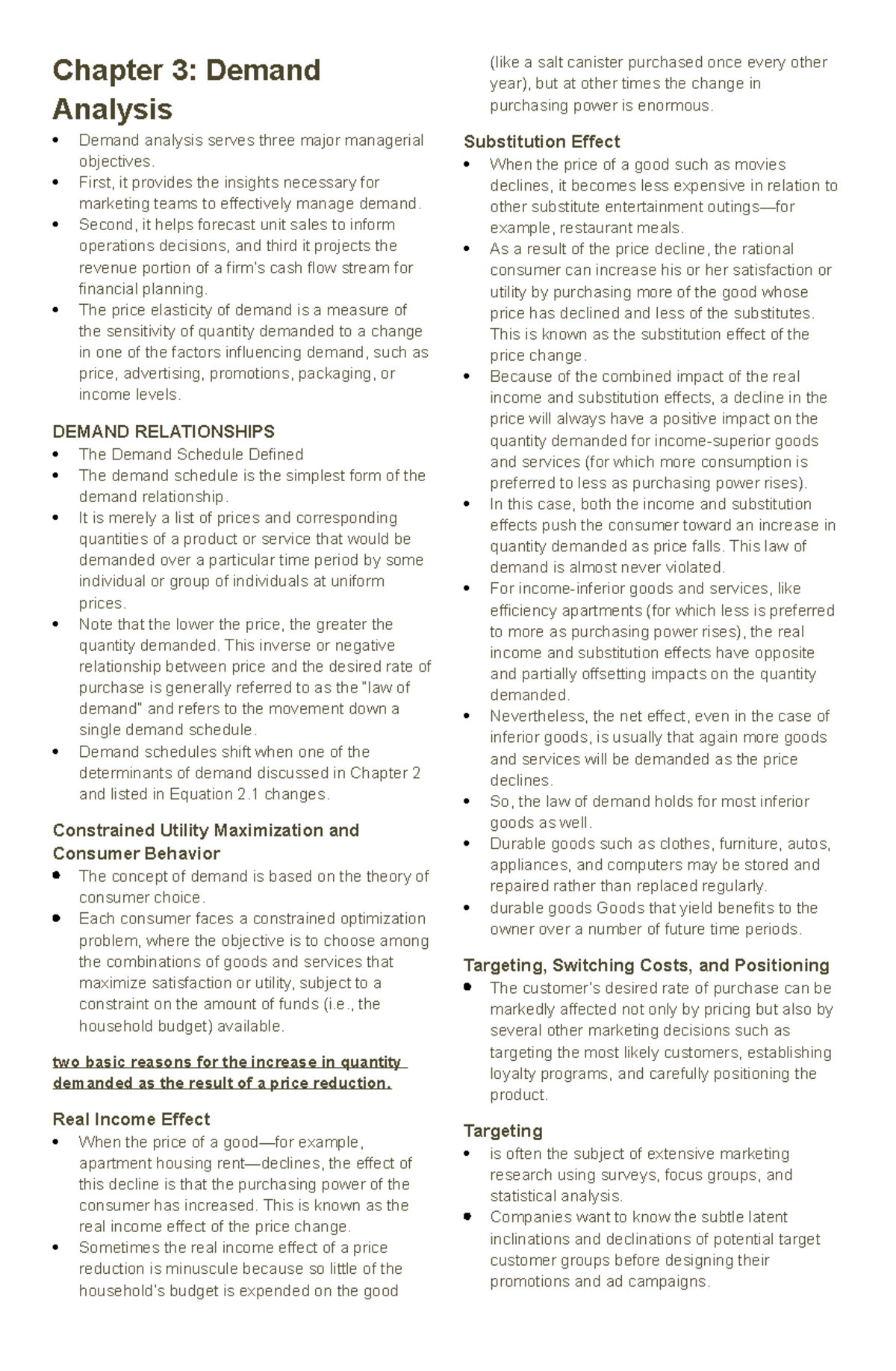 Chapter 3 ECON Notes - Chapter 6 ECON Notes - Microeconomics - McGuigan ...