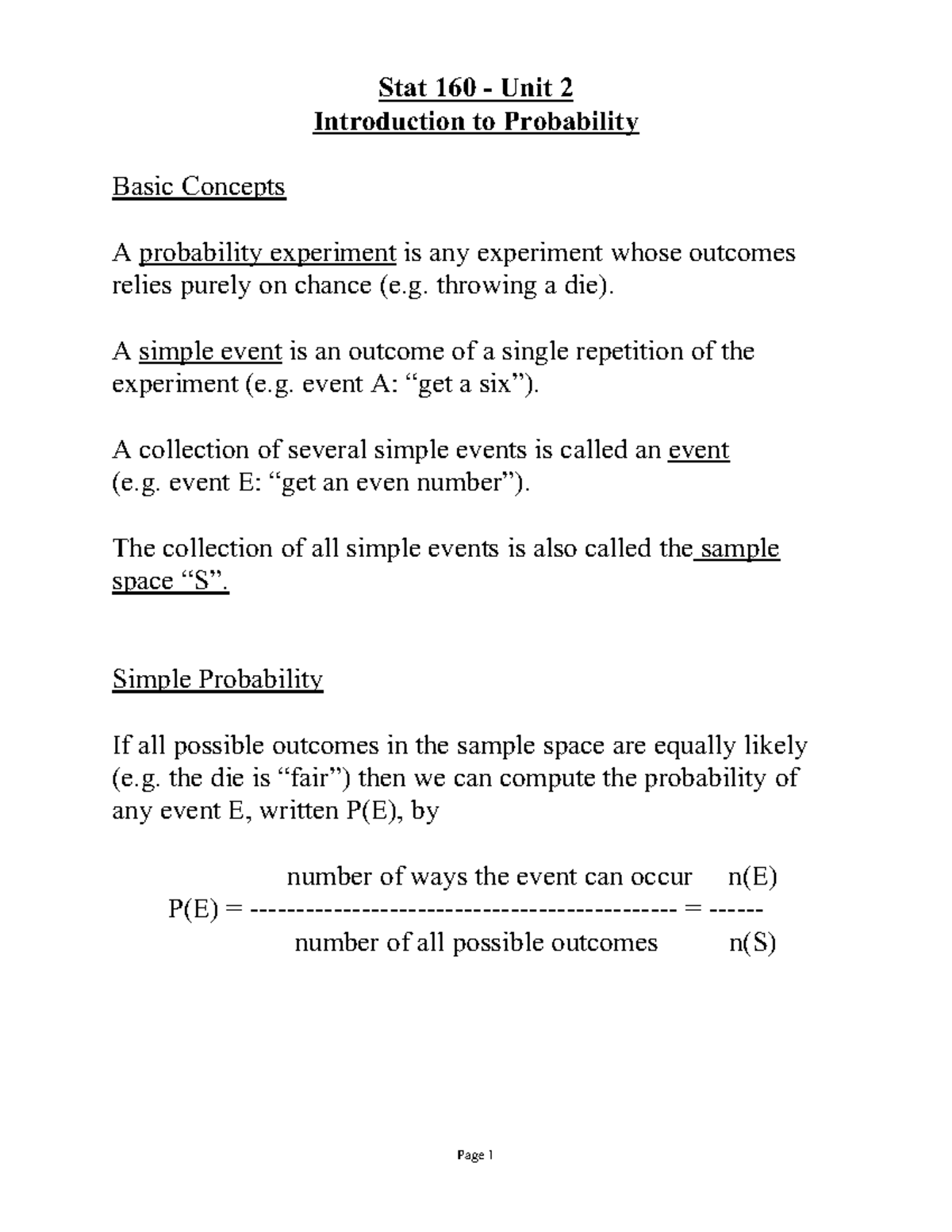 Stat 160 Unit 2 Notes Lecture 2 For Students Studocu