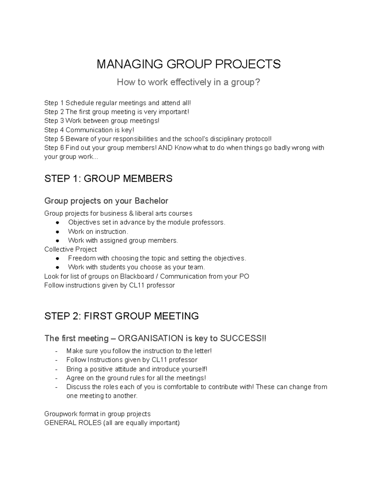 L3 Managing Group Projects - MANAGING GROUP PROJECTS How to work ...