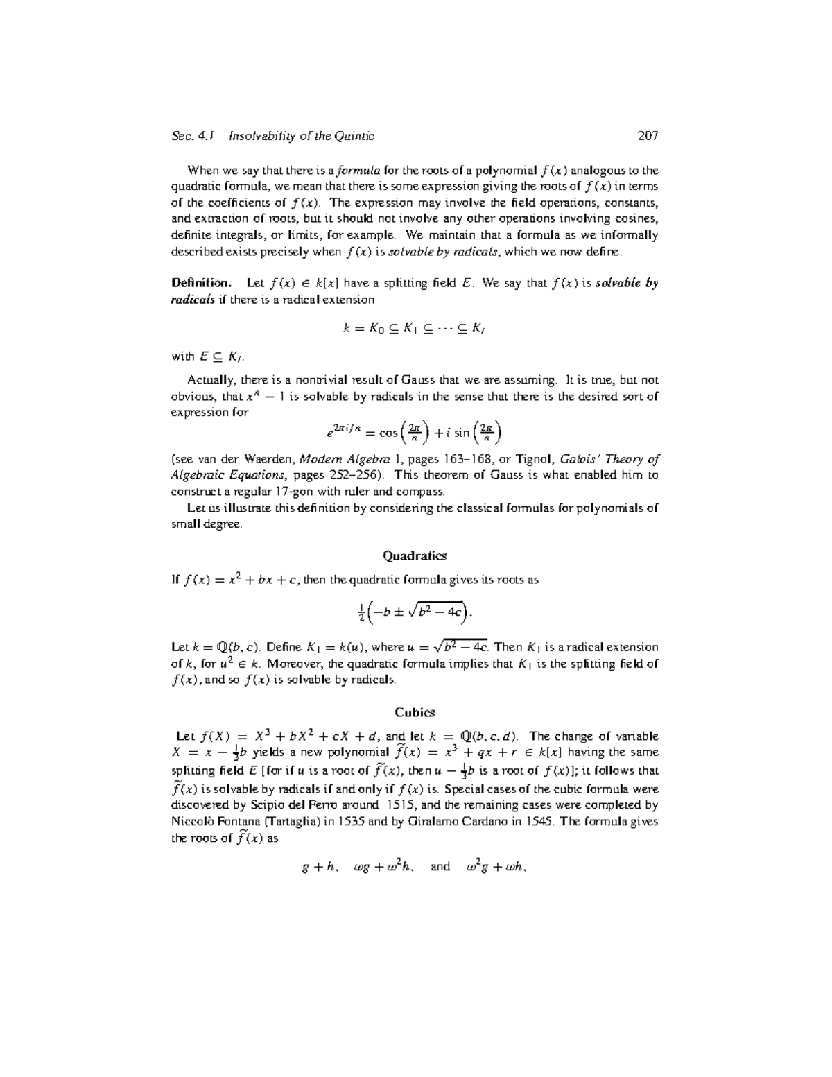 0223-0225 - Basic Algebra 101 - Sec. 4 Insolvability of the Quintic 207 ...