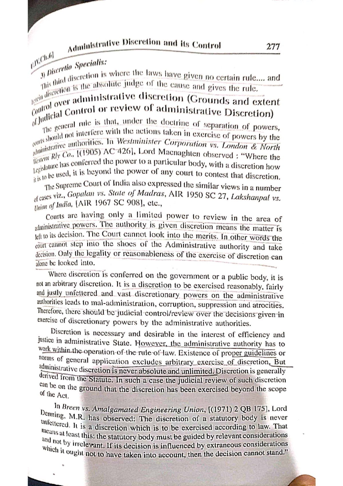 Admin u4 - Administrative Discretion and its Control 277 Specialis: is ...