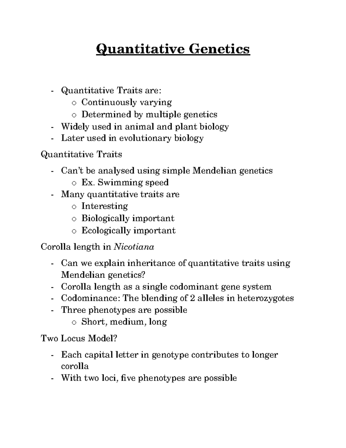 10 Quantitative Quantitative Quantitative Traits