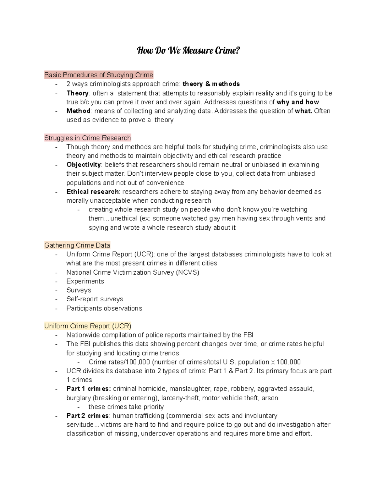 How Do We Measure Crime How D W Measur Crim Basic Procedures Of