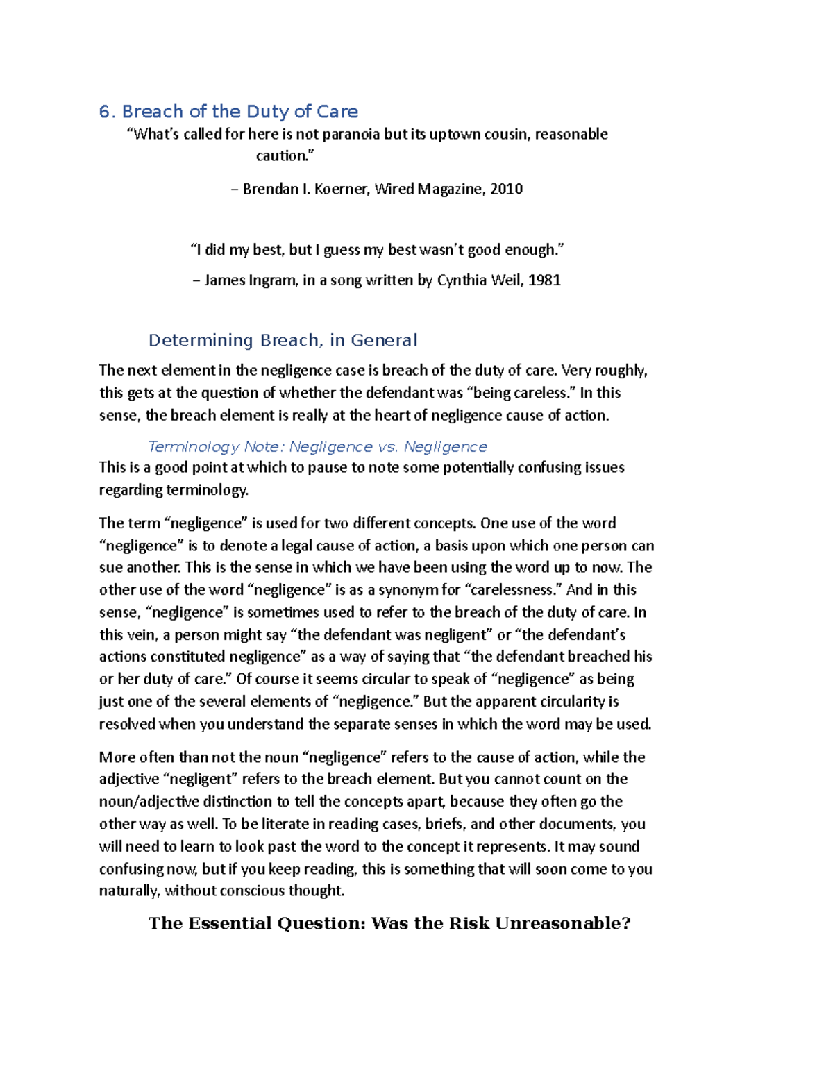 tort-law-m23-tort-law-6-breach-of-the-duty-of-care-what-s-called