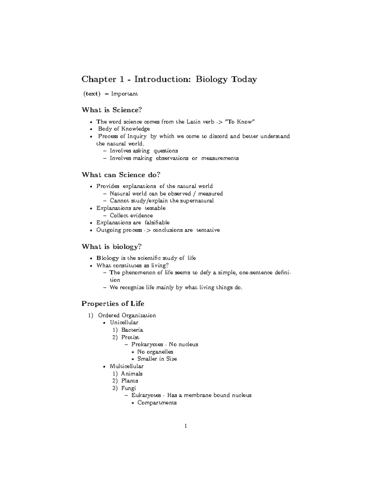 Chapter 1 - Welcome To Biology - Chapter 1 - Introduction: Biology ...