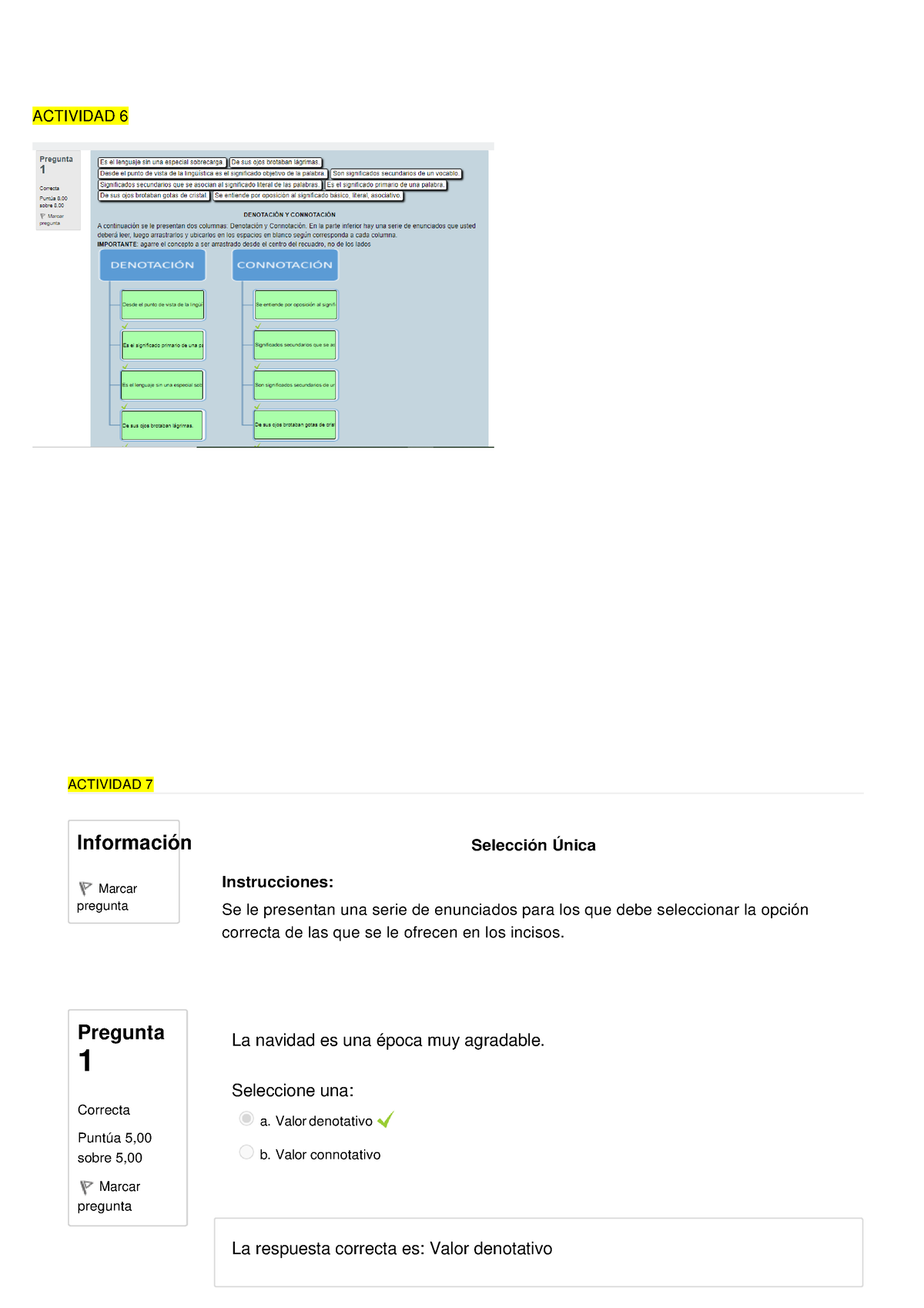 Unidad 2 Español Examen De Español Actividad 6 Actividad 7 Selección Única Instrucciones Se 