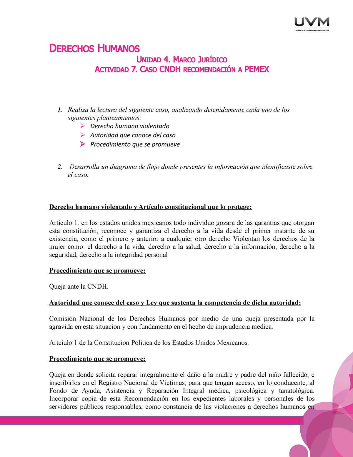 Act7 Equp0 Actividad 7 Derechos Humanos Unidad 4 Marco JurÍdico Actividad 7 Caso Cndh 8140