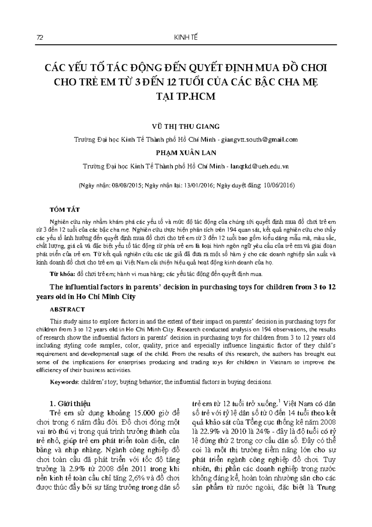 1382 - bài nghiên cứu liên quan đến thị trường thời trang, các yếu tố ảnh hưởng, cụ - 72 KINH TẾ CÁC - Studocu
