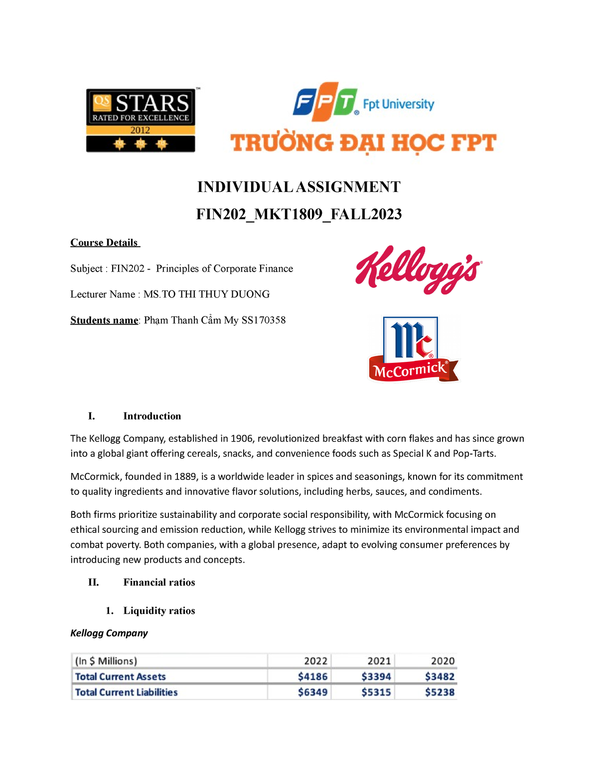 Individual Assignment - Fin202 - INDIVIDUAL ASSIGNMENT FIN202_MKT1809 ...