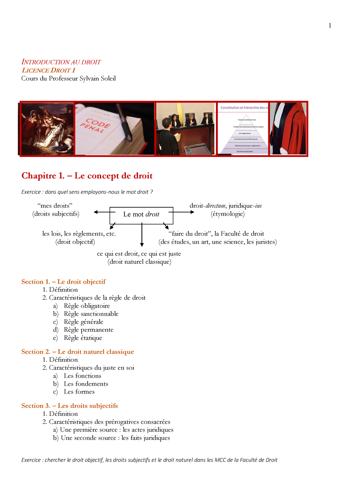 Cours - Introduction Au Droit - 1 INTRODUCTION AU DROIT LICENCE DROIT 1 ...