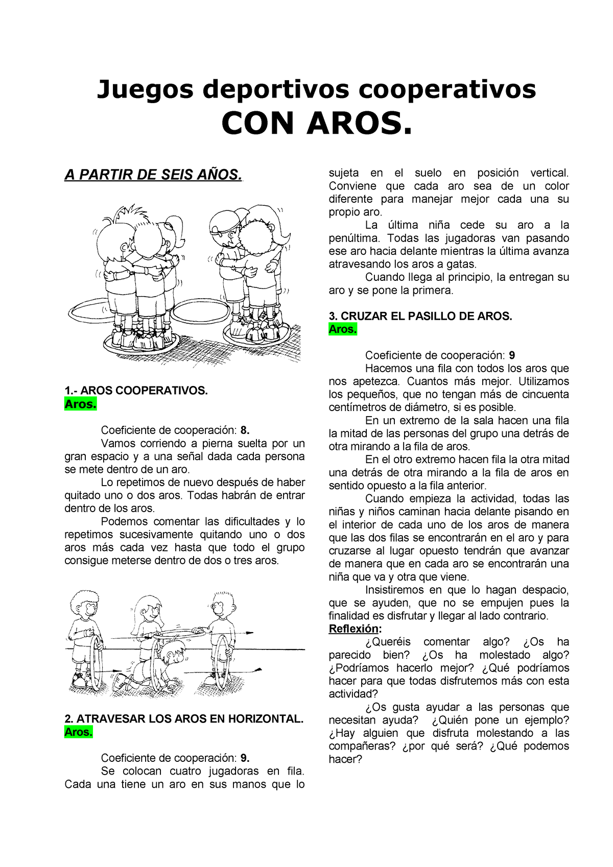 06 Juegos Deportivos Cooperativos Con Aros - Juegos Deportivos ...