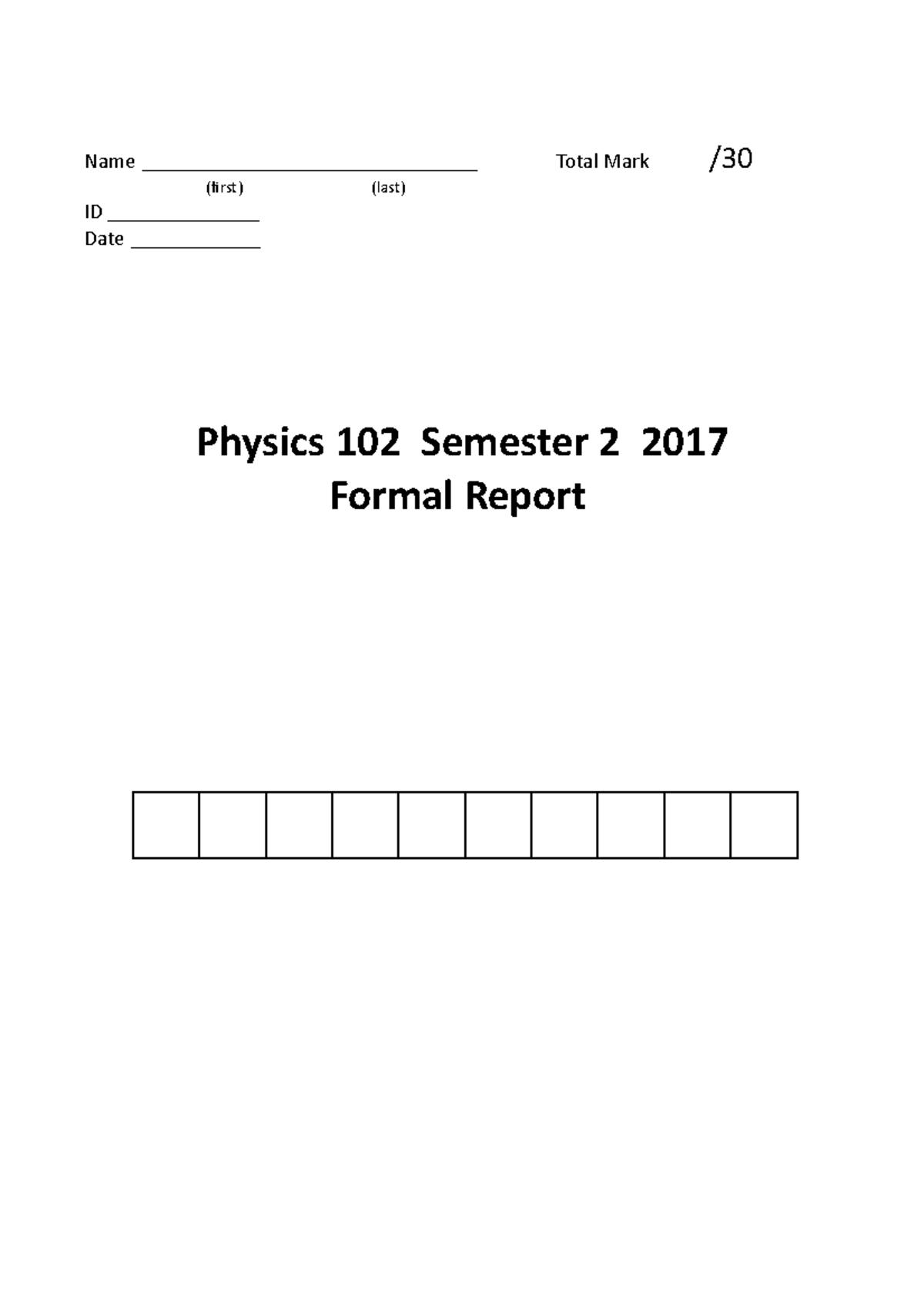 Fields lab report Name
