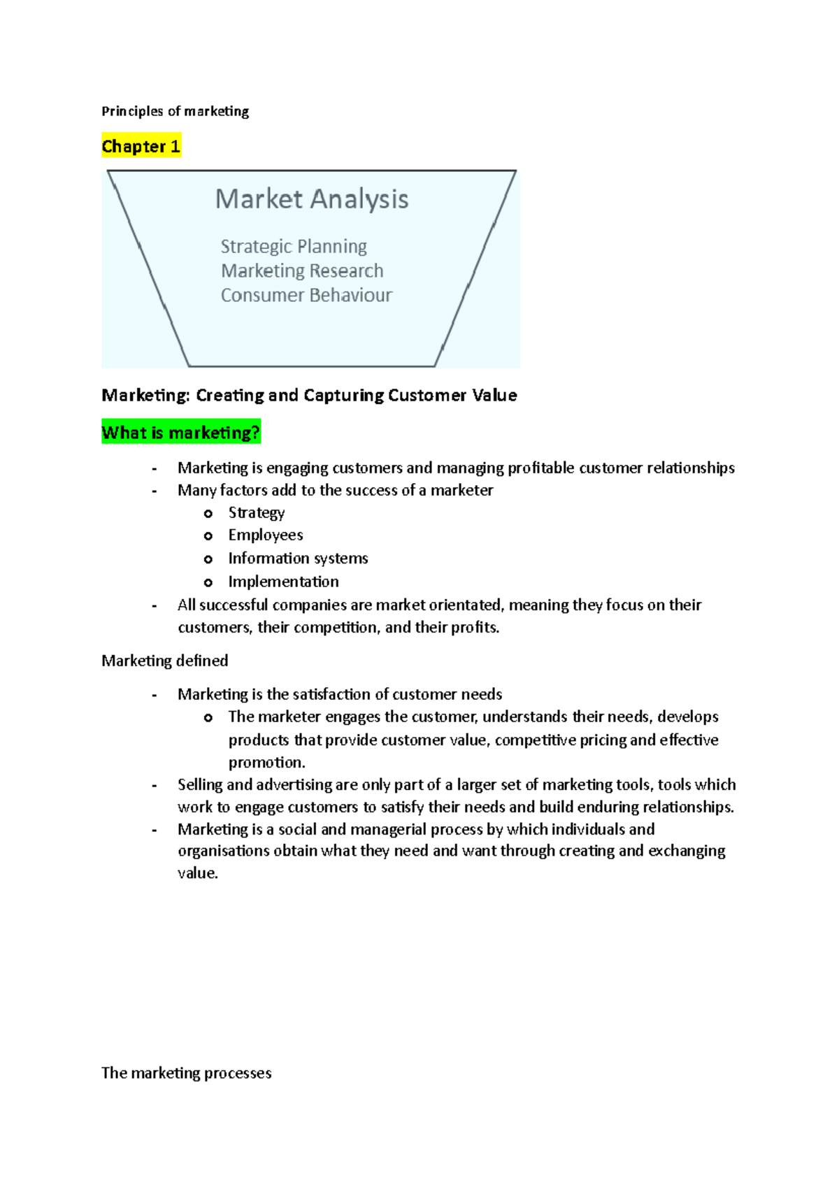 Principles of marketing personal notes - Principles of marketing ...