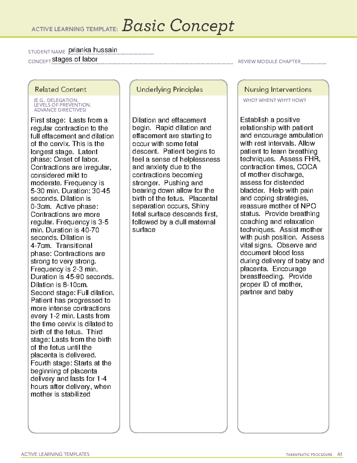 Stagesoflabor ATI basic concept form - ACTIVE LEARNING TEMPLATES ...