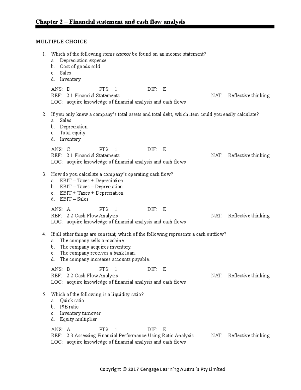 9780170367042 graham ch 02 testbank - Chapter 2 – Financial statement ...