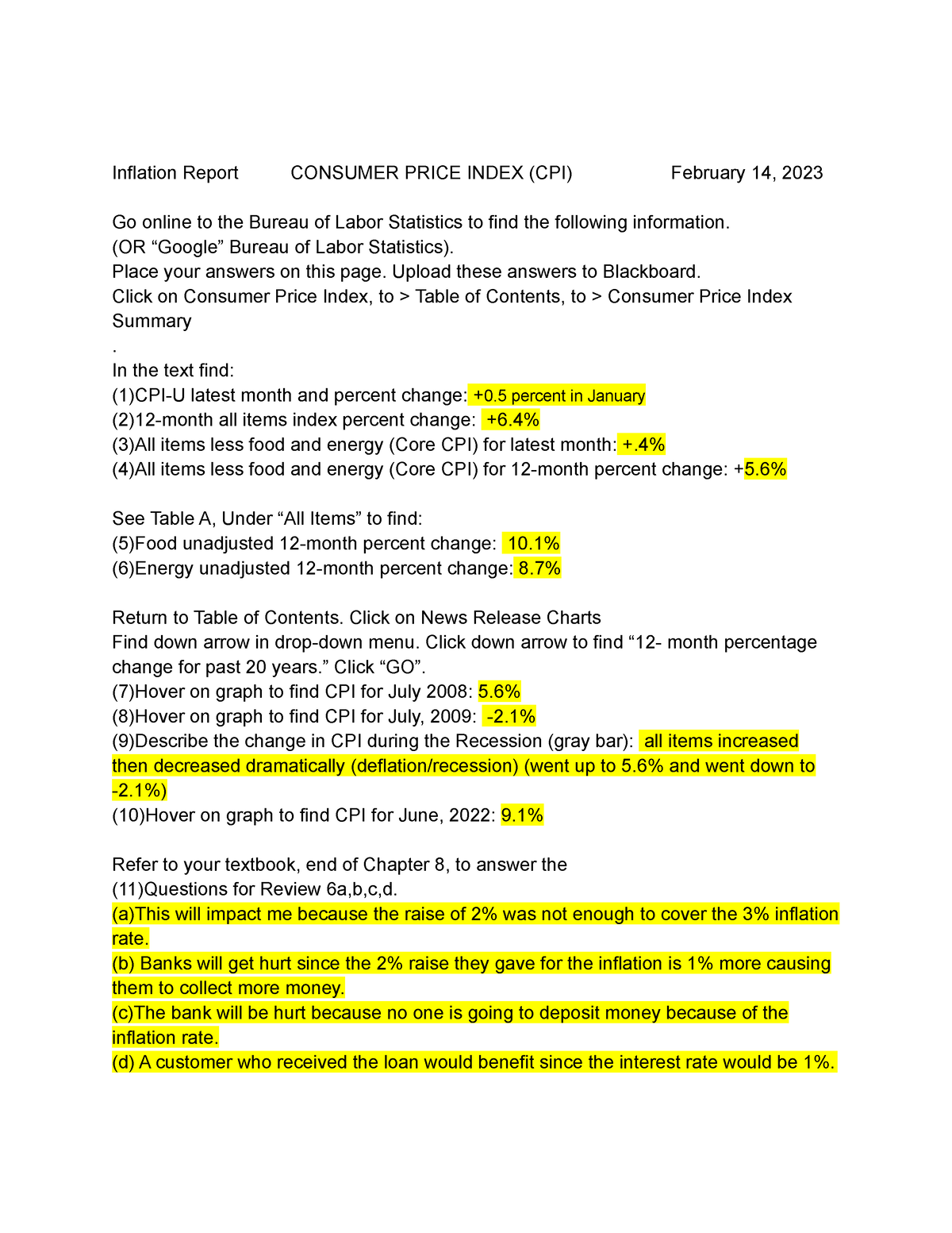 CPI report2 CPI report 2022 assignment Inflation Report CONSUMER