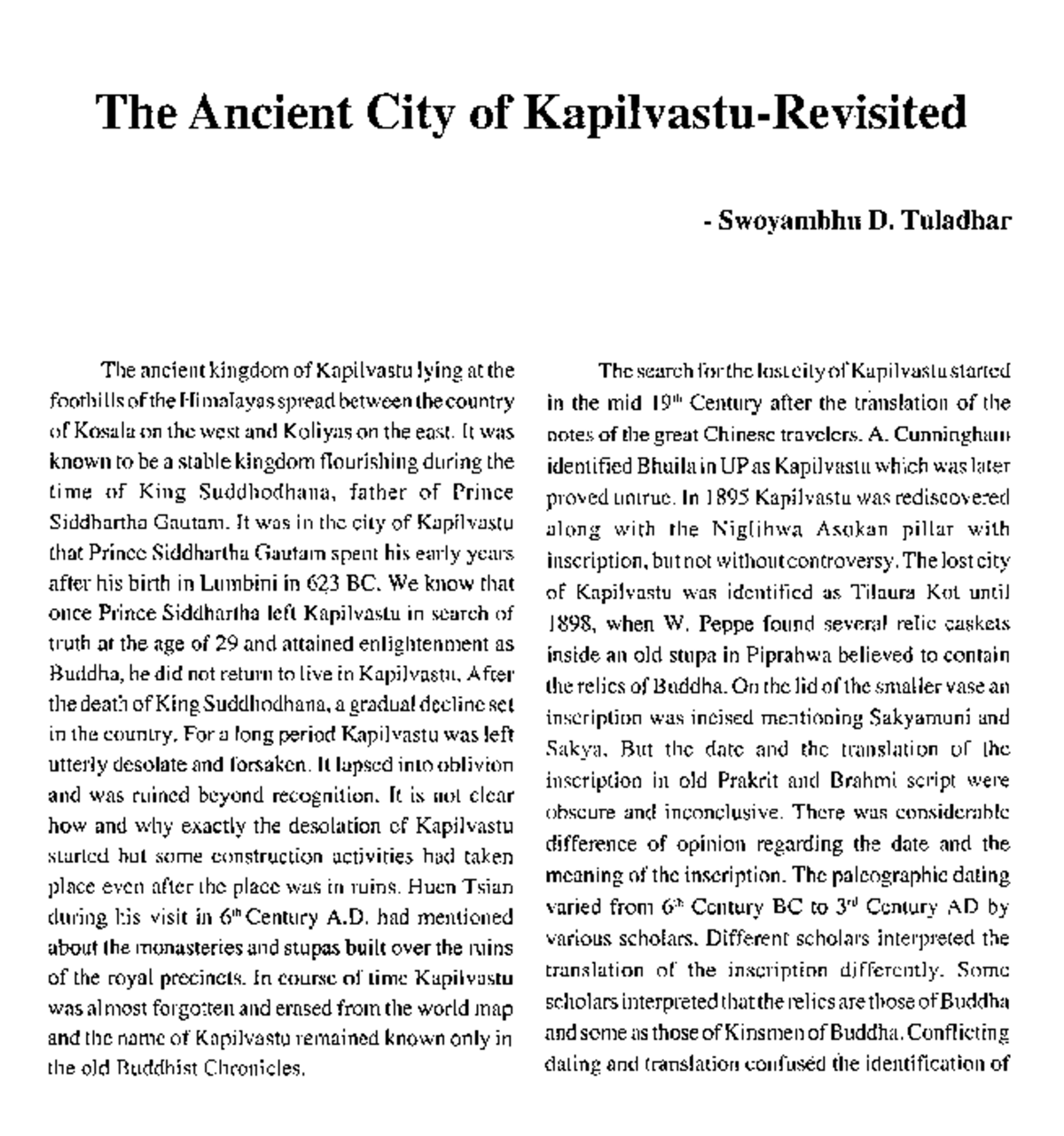 Ancient nepal 151 01 The Ancient City of KapilvastuRevisited