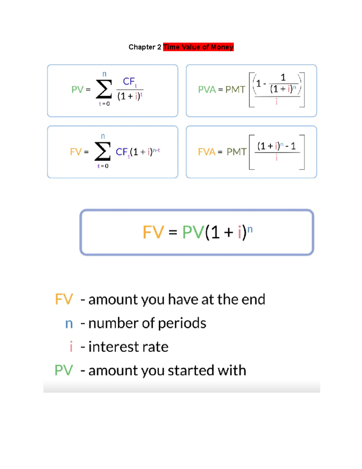 3541 Chapter 2 TVM - Chapter 2 Time Value of Money PV of a Series of ...