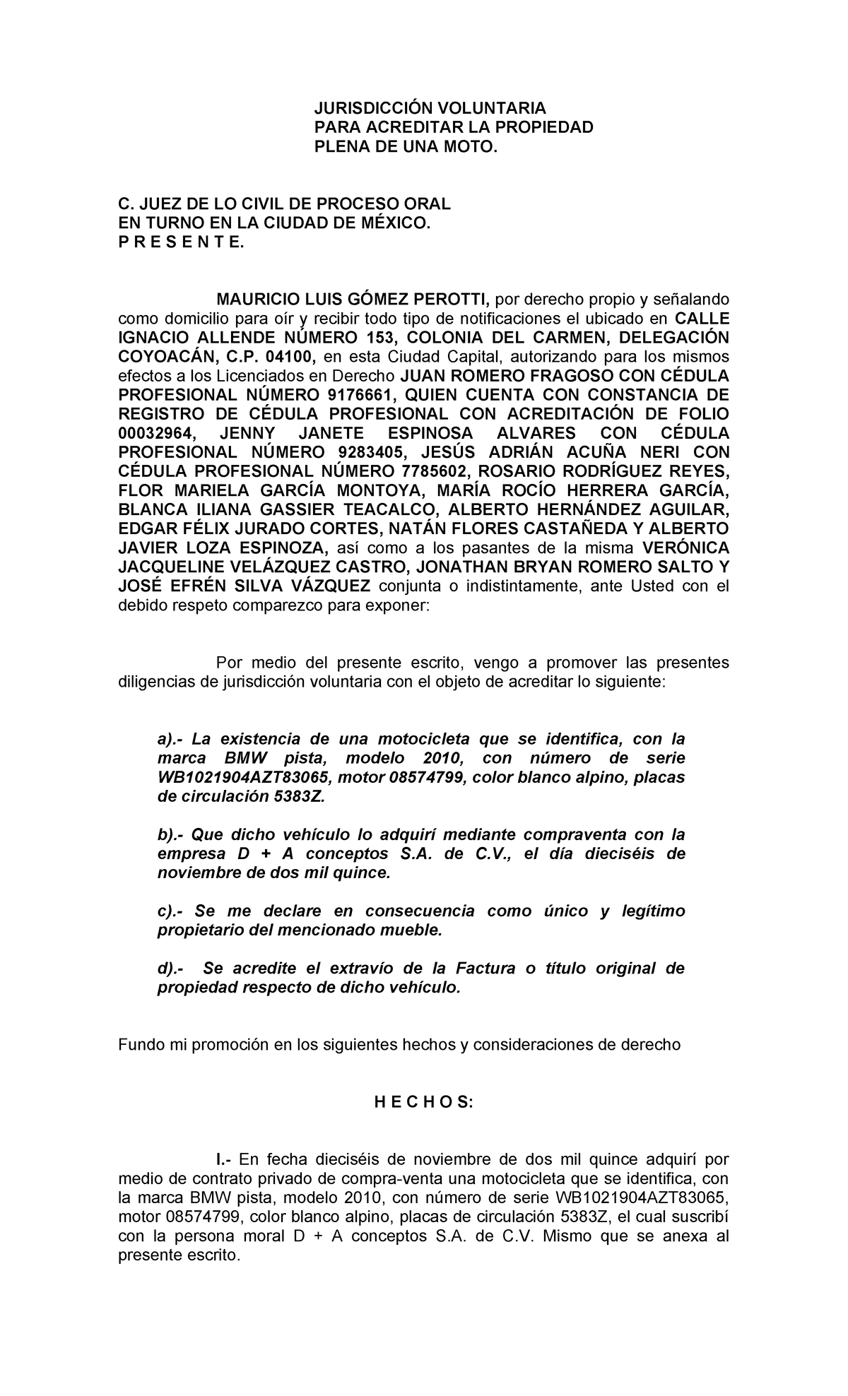 Jurisdicción Voluntaria Guango - JURISDICCIÓN VOLUNTARIA PARA ACREDITAR ...