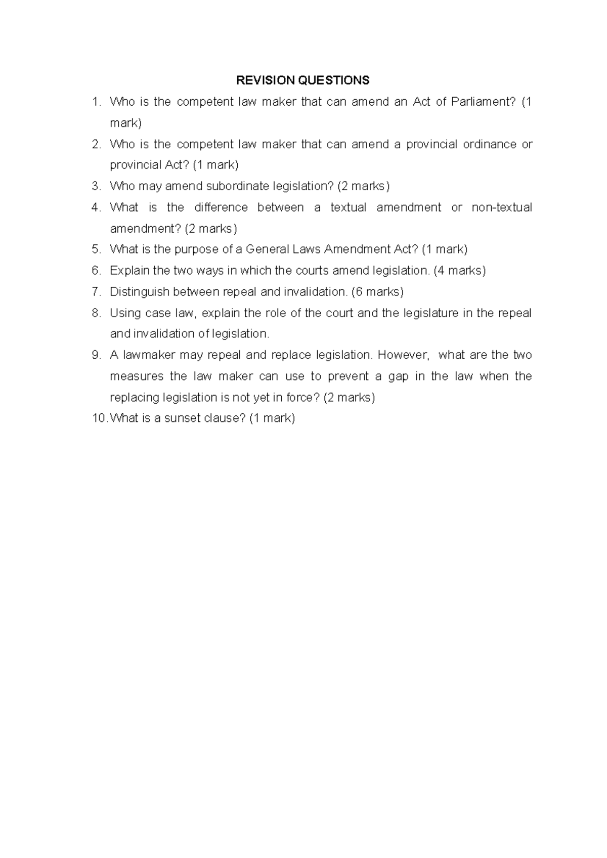 JFGV101 revision questions chapter 4 - REVISION QUESTIONS Who is the ...