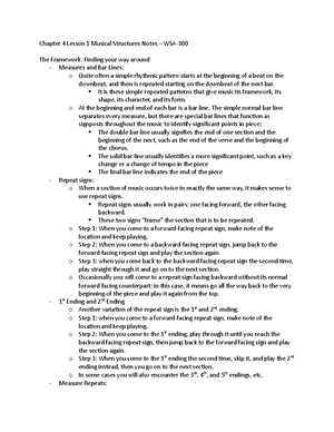Chapter 4 Lesson 2 Musical Structures notes - Chapter 4 Lesson 2 ...
