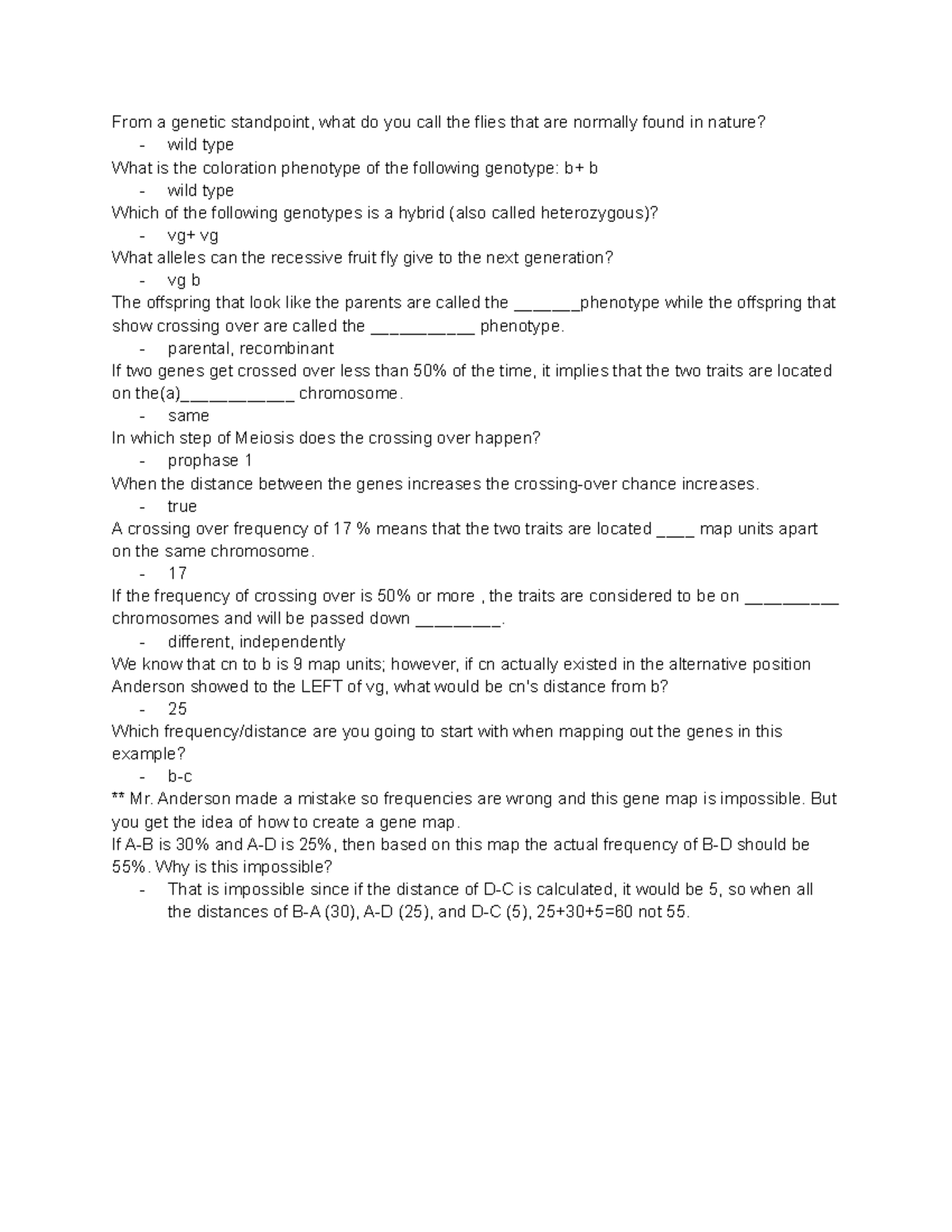 and gene mapping edpuzzle notes From a