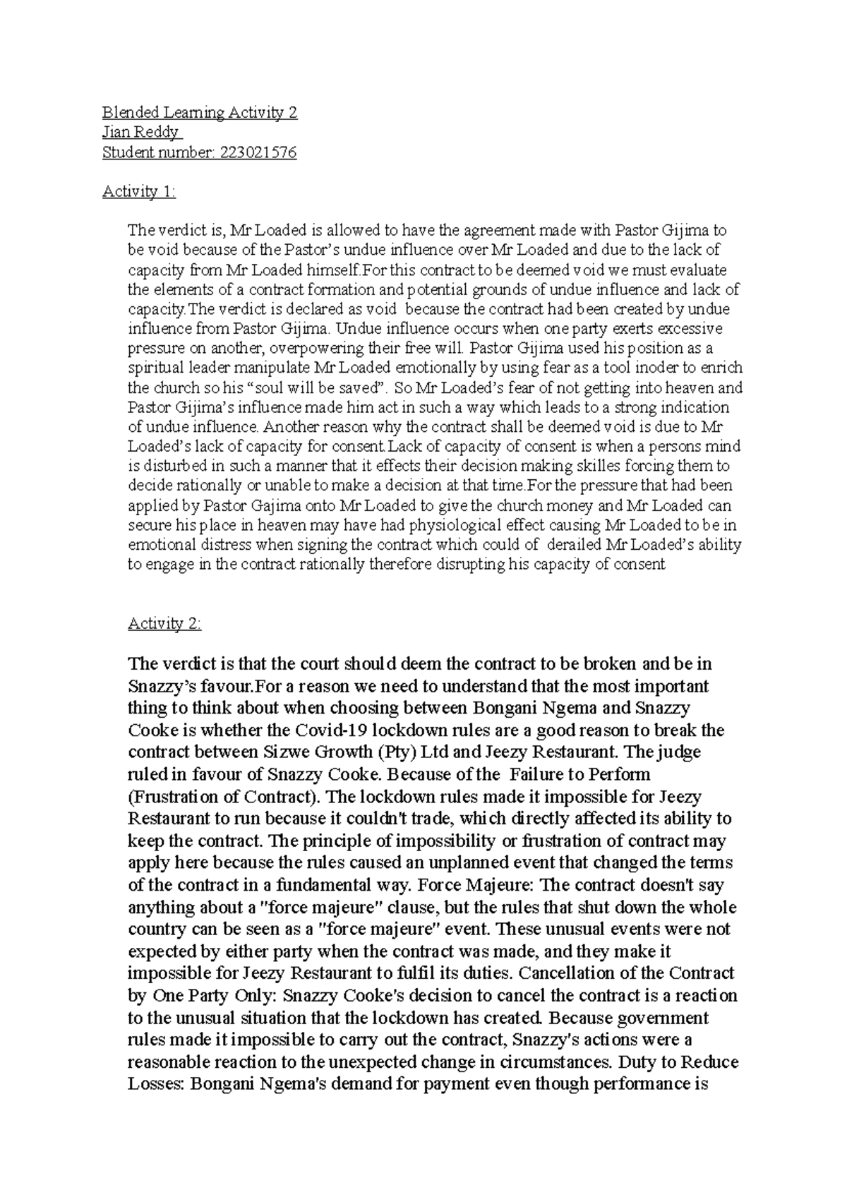 Blended Activity 2 - Blended Learning Activity 2 Jian Reddy Student ...