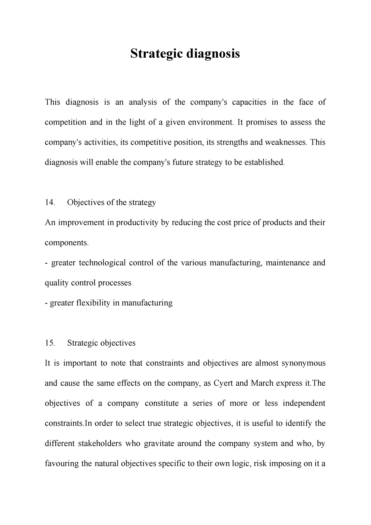 Strategic Diagnosis - Strategic Diagnosis This Diagnosis Is An Analysis ...